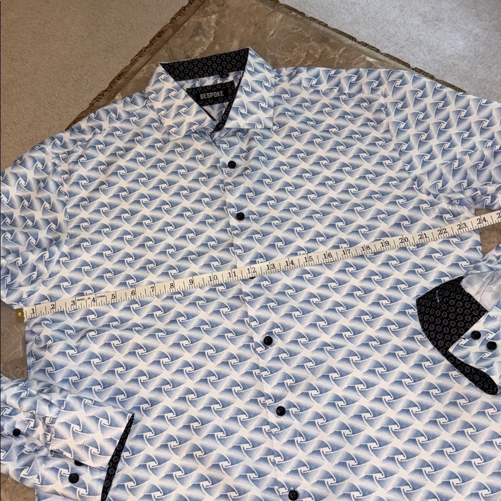 Bespoke blue pattern button down - Picture 5 of 7